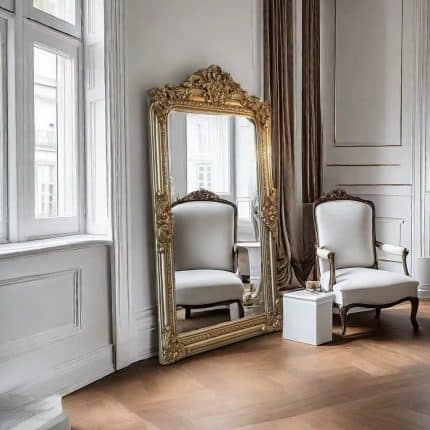Зеркало в золотой резной раме в полный рост Чикаго